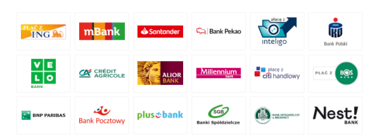 Obsługiwane banki